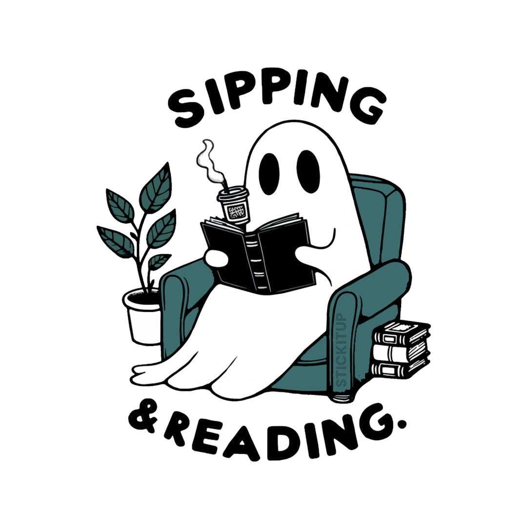 Sipping & Reading Sticker